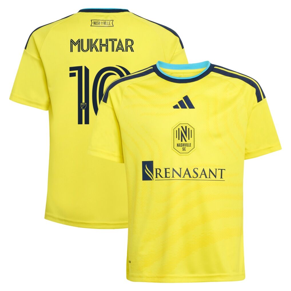 Hany Mukhtar Nashville SC adidas Youth 2026 The Reverb Kit Replica Jersey