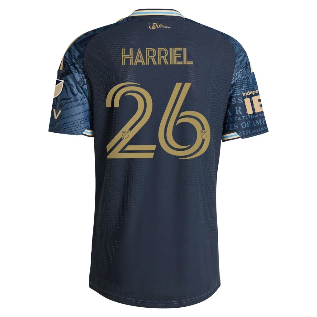 Nathan Harriel Philadelphia Union adidas 2026 1776 Kit On-Field Authentic Patch Jersey