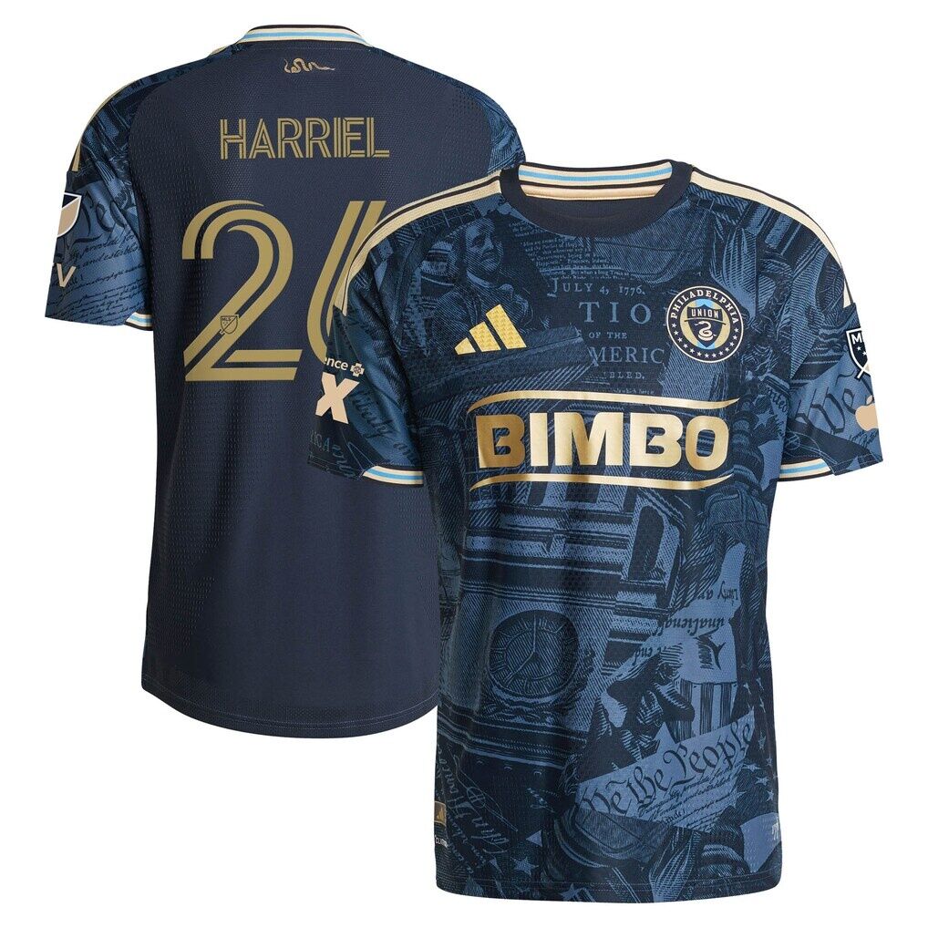 Nathan Harriel Philadelphia Union adidas 2026 1776 Kit On-Field Authentic Patch Jersey