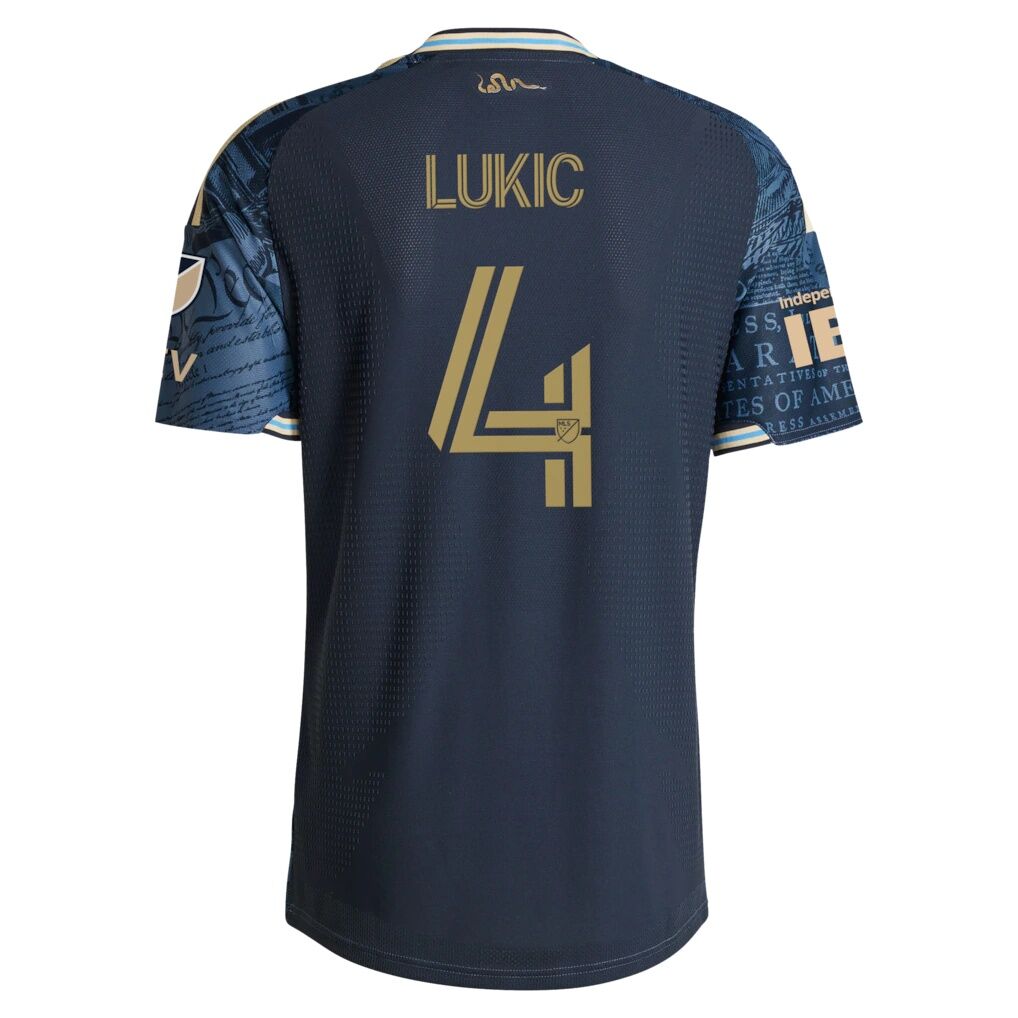 Jovan Lukić Philadelphia Union adidas 2026 1776 Kit On-Field Authentic Patch Jersey