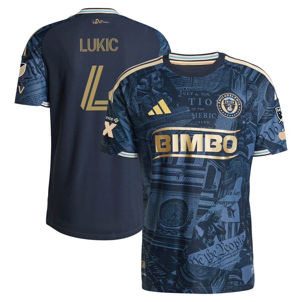 Jovan Lukić Philadelphia Union adidas 2026 1776 Kit On-Field Authentic Patch Jersey