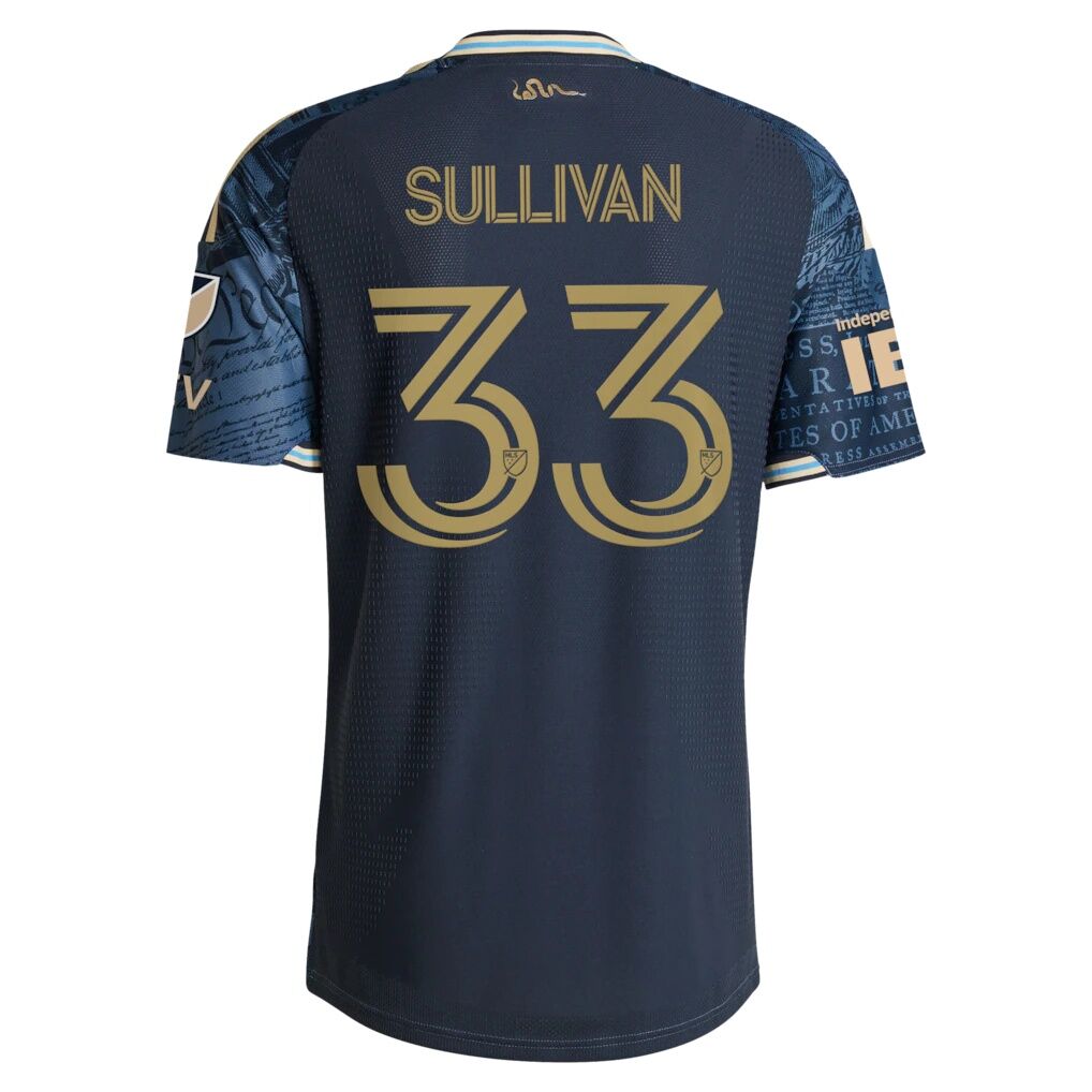 Quinn Sullivan Philadelphia Union adidas 2026 1776 Kit On-Field Authentic Patch Jersey