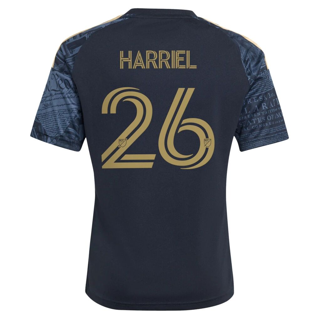 Nathan Harriel Philadelphia Union adidas Youth 2026 1776 Kit Replica Jersey