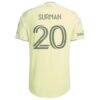 Finn Surman Portland Timbers adidas 2026 Civic Stadium Kit On-Field Authentic Patch Jersey - Yellow - Detail View