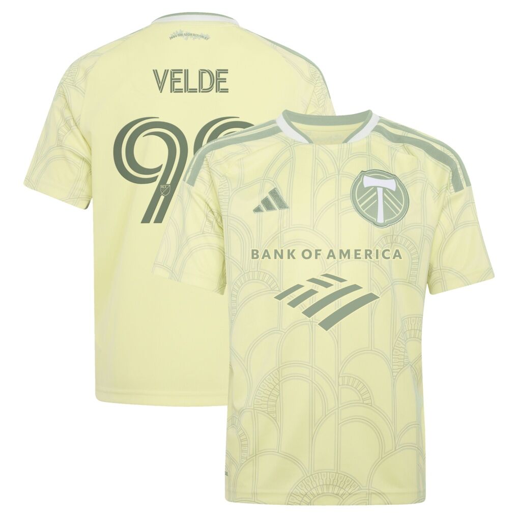 Kristoffer Velde Portland Timbers adidas Youth 2026 Civic Stadium Kit Replica Jersey