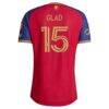 Justen Glad Real Salt Lake adidas 2026 The Switchback On-Field Authentic Patch Jersey - Red - Detail View