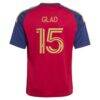 Justen Glad Real Salt Lake adidas Youth 2026 The Switchback Replica Jersey - Red - Detail View