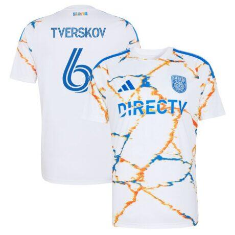 Jeppe Tverskov San Diego FC adidas 2026 Unprecedented Unity Kit Replica Jersey - White - Front View