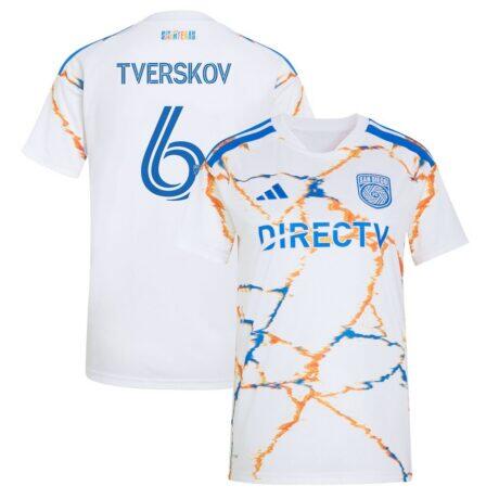 Jeppe Tverskov San Diego FC adidas Women's 2026 Celebration of Unprecedented Unity Kit Replica Jersey - White - Front View