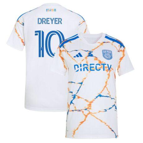 Anders Dreyer San Diego FC adidas Women's 2026 Celebration of Unprecedented Unity Kit Replica Jersey - White - Front View