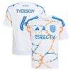 Jeppe Tverskov San Diego FC adidas Youth 2026 Unprecedented Unity Kit Replica Jersey - White - Front View