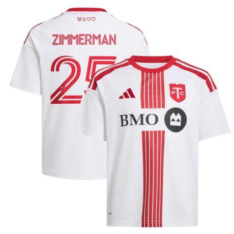 Walker Zimmerman Toronto FC adidas Youth 2026 Winter Kit Replica Jersey - White - Front View