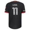 Louis Munteanu D.C. United adidas 2026 Black-and-Red Kit On-Field Authentic Patch Jersey - Black - Detail View
