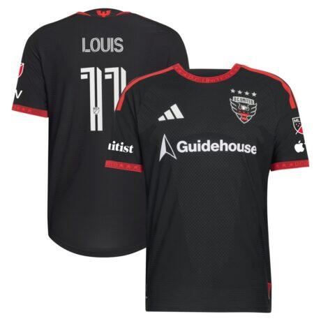 Louis Munteanu D.C. United adidas 2026 Black-and-Red Kit On-Field Authentic Patch Jersey - Black - Front View