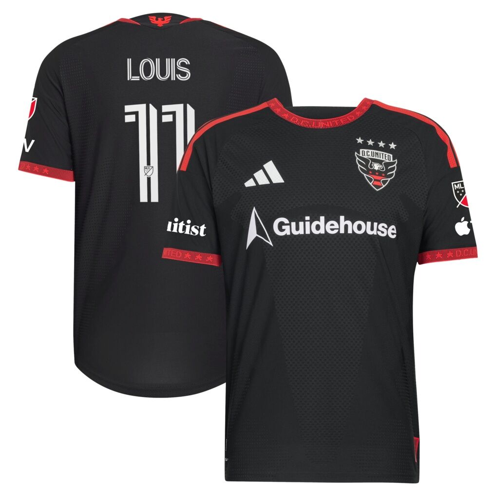 Louis Munteanu D.C. United adidas  2026 Black-and-Red Kit On-Field Authentic Patch Jersey
