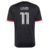 Louis Munteanu D.C. United adidas 2026 Black-and-Red Kit Replica Jersey - Black - Detail View