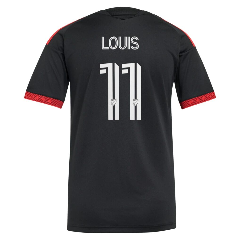 Louis Munteanu D.C. United adidas Women's  2026 Black-and-Red Kit Replica Jersey