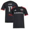 Louis Munteanu D.C. United adidas Women's 2026 Black-and-Red Kit Replica Jersey - Black - Front View