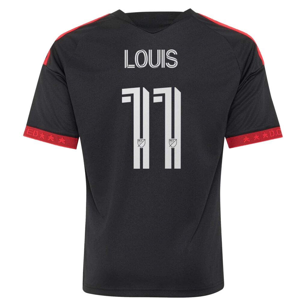 Louis Munteanu D.C. United adidas Youth  2026 Black-and-Red Kit Replica Jersey