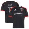 Louis Munteanu D.C. United adidas Youth 2026 Black-and-Red Kit Replica Jersey - Black - Front View