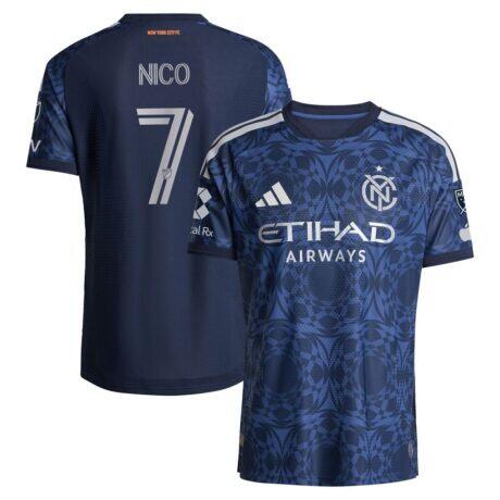 Nicolás Fernández Mercau New York City FC adidas 2026 The All Nations Kit On-Field Authentic Patch Jersey - Blue - Front View