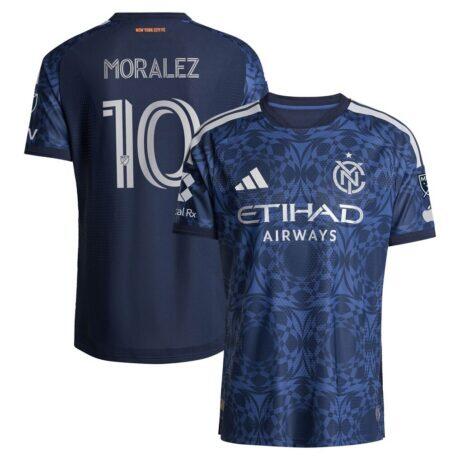 Maximiliano Moralez New York City FC adidas 2026 The All Nations Kit On-Field Authentic Patch Jersey - Blue - Front View