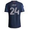 Tayvon Gray New York City FC adidas 2026 The All Nations Kit On-Field Authentic Patch Jersey - Blue - Detail View