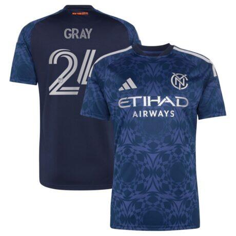 Tayvon Gray New York City FC adidas 2026 The All Nations Kit Replica Jersey - Blue - Front View