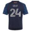 Tayvon Gray New York City FC adidas Youth 2026 The All Nations Kit Replica Jersey - Blue - Detail View