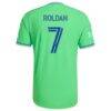 Cristian Roldan Seattle Sounders FC adidas 2026 The Evergreen State Kit On-Field Authentic Patch Jersey - - Detail View