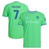 Cristian Roldan Seattle Sounders FC adidas 2026 The Evergreen State Kit On-Field Authentic Patch Jersey - - Front View