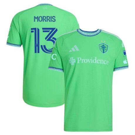 Jordan Morris Seattle Sounders FC adidas 2026 The Evergreen State Kit On-Field Authentic Patch Jersey - - Front View
