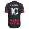 Emil Forsberg New York Red Bulls adidas 2026 The Rooted Kit On-Field Authentic Patch Jersey - Black - Detail View