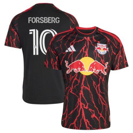 Emil Forsberg New York Red Bulls adidas 2026 The Rooted Kit Replica Jersey - Black - Front View
