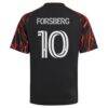 Emil Forsberg New York Red Bulls adidas Youth 2026 The Rooted Kit Replica Jersey - Black - Detail View