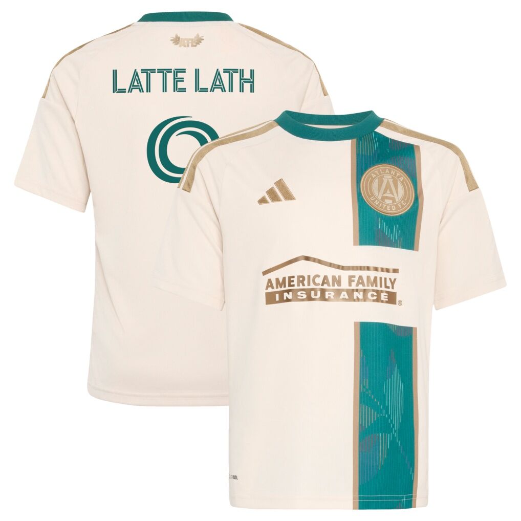 Emmanuel Latte Lath Atlanta United FC adidas Youth 2026 Spirit of '96 Replica Jersey - Tan