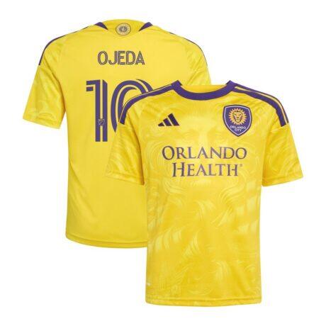 Martín Ojeda Orlando City SC adidas Youth 2026 Sunken Treasure Kit Replica Jersey - Yellow - Front View