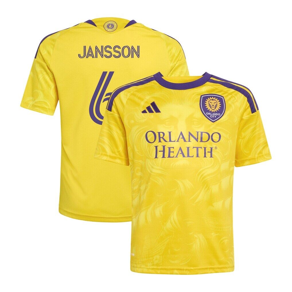Robin Jansson Orlando City SC adidas Youth 2026 Sunken Treasure Kit Replica Jersey