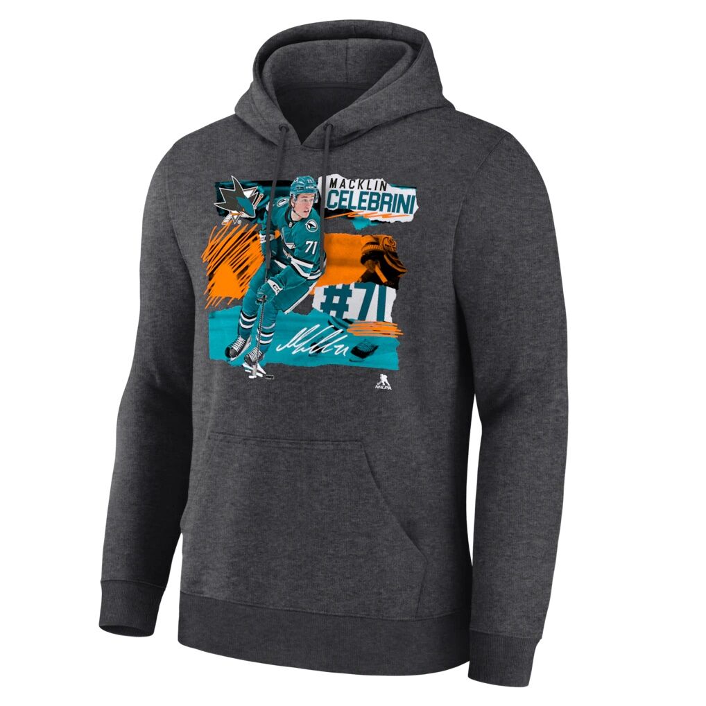 Macklin Celebrini San Jose Sharks Fresh Ice Hoodie