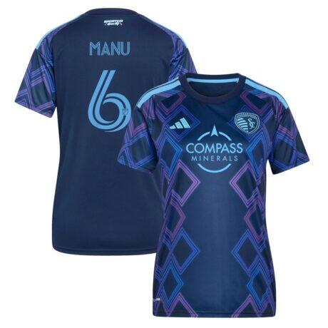 Manu García Sporting Kansas City adidas Women's 2026 The 18th & Vine Kit Replica Jersey - Blue - Front View
