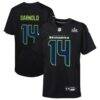 Sam Darnold Seattle Seahawks Nike Youth Super Bowl LX Carbon Fashion Game Jersey - Black - Front View
