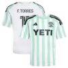 Facundo Torres Austin FC adidas Youth 2026 The Rooted Kit Replica Jersey - White - Front View