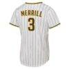 Jackson Merrill San Diego Padres Nike Youth Home Replica Jersey - White - Detail View