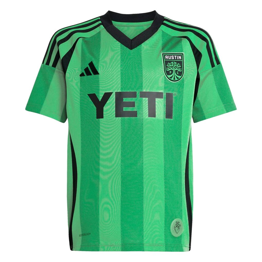 Myrto Uzuni Austin FC adidas Youth 2025 The Heartbeat Kit Replica Jersey