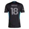 Kerwin Vargas Charlotte FC adidas 2025 Fortress Kit On-Field Authentic Jersey - Black - Detail View