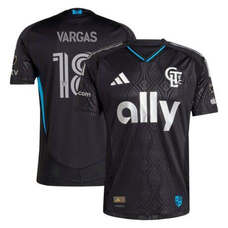 Kerwin Vargas Charlotte FC adidas 2025 Fortress Kit On-Field Authentic Jersey - Black - Front View