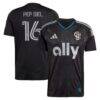 Pep Biel Charlotte FC adidas 2025 Fortress Kit Replica Jersey - Black - Front View