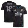 Kerwin Vargas Charlotte FC adidas 2025 Fortress Kit Replica Jersey - Black - Front View