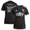 Kerwin Vargas Charlotte FC adidas Women's 2025 Fortress Kit Replica Jersey - Black - Front View