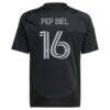 Pep Biel Charlotte FC adidas Youth 2025 Fortress Kit Replica Jersey - Black - Detail View